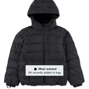 Black Hooded Puffer Jacket Abercrombie kids